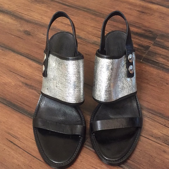 Diesel  heels open toe heels black with silver stars size 39 - Picture 2 of 9